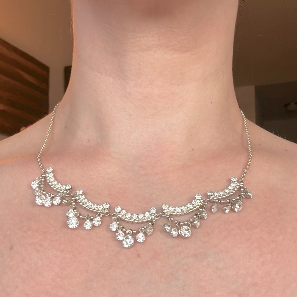 Cubic Zirconia, Silver, 18 inch Necklace